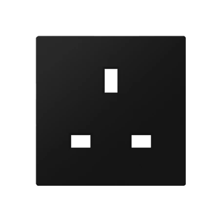 Centre plate for socket insert BS 2521 EINS and 3521 EINS, thermoplastic lacquered, matt graphite black 