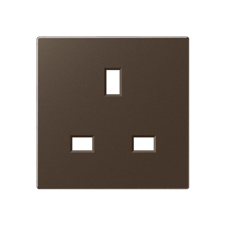 Centre plate for socket insert BS 2521 EINS and 3521 EINS, duroplastic lacquered, mocha