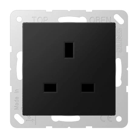 Enchufe, British Standard, negro mate