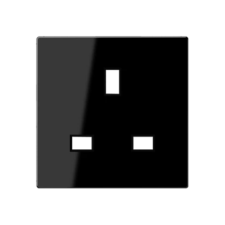 Centre plate for socket insert BS 2521 EINS and 3521 EINS, duroplastic, black