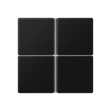 Cover kit 4-gang, F40, matt graphite black