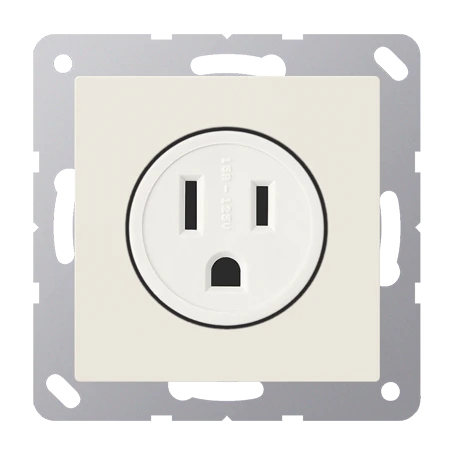 Socket, US NEMA system, screw terminals, thermoplastic, ivory