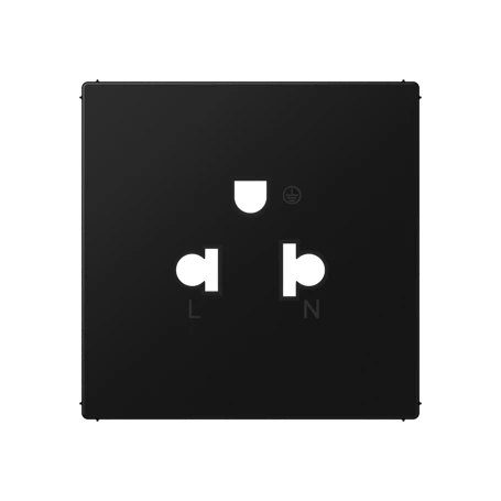 Centre plate for socket insert 521 BC EINS, thermoplastic lacquered, matt graphite black 