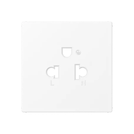 Centre plate for socket insert 521 BC EINS, thermoplastic lacquered, matt snow white