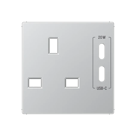 Centre plate for socket insert 521 G-CC20, thermoplastic lacquered, aluminium