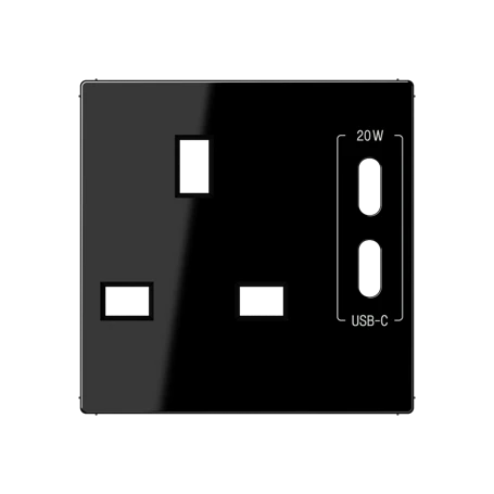 Centre plate for socket insert 521 G-CC20, thermoplastic, black