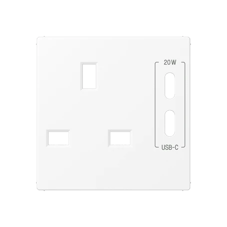 Centre plate for socket insert 521 G-CC20, thermoplastic lacquered, matt snow white