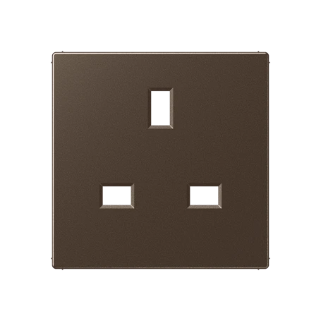 Centre plate for socket insert 521 G, thermoplastic lacquered, mocha