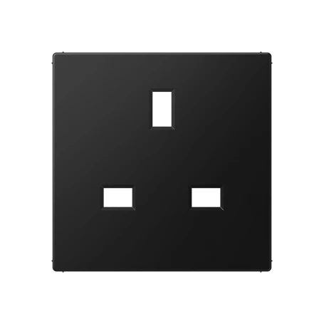 Centre plate for socket insert 521 G, thermoplastic lacquered, matt graphite black 