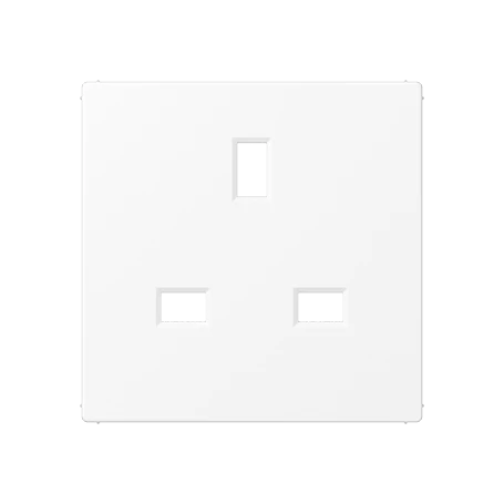 Centre plate for socket insert 521 G, thermoplastic lacquered, matt snow white