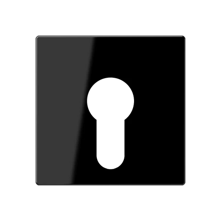 Centre plate, for key switch without protection against dismounting, black