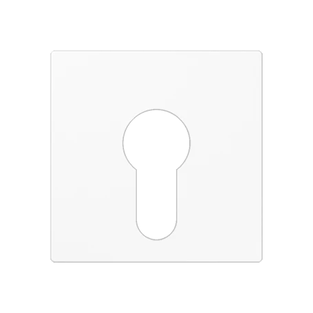 Centre plate, for key switch without protection against dismounting, white