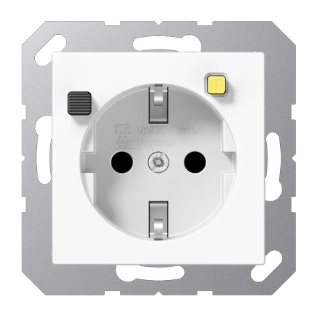 SCHUKO® socket with RCD (residual current device), white