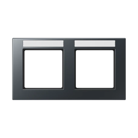 Frame 2-gang, matt anthracite