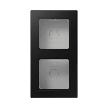 Surface cap 2-gang, matt graphite black