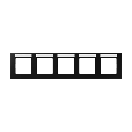 Frame 5-gang, matt graphite black