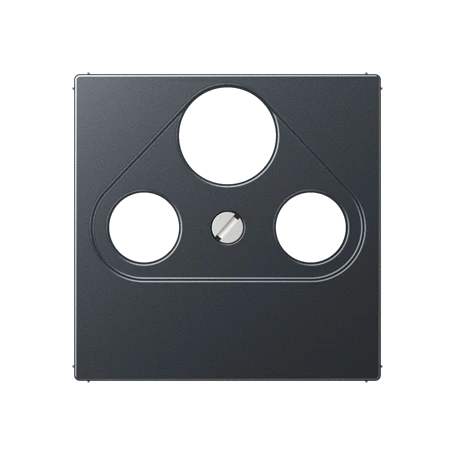 Centre plate for SAT-TV-FM sockets, 1-gang, matt anthracite