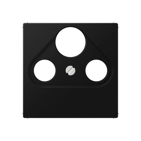 Centre plate for SAT-TV-FM sockets, 1-gang, matt graphite black