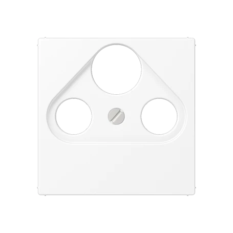 Centre plate for SAT-TV-FM sockets, 1-gang, matt snow white