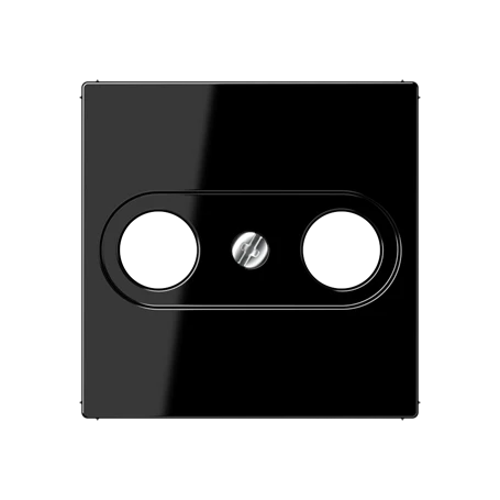Centre plate for antenna outlet sockets, 1-gang, black