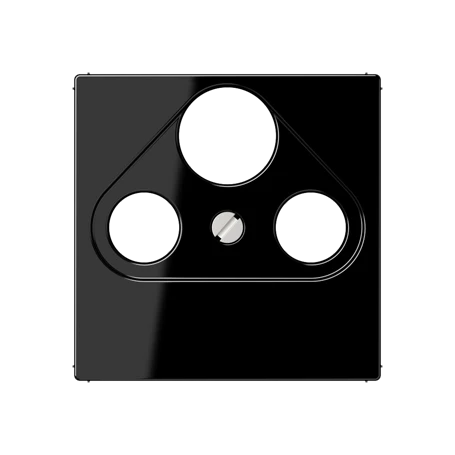 Centre plate 1-gang, for SAT-TV-FM sockets, black
