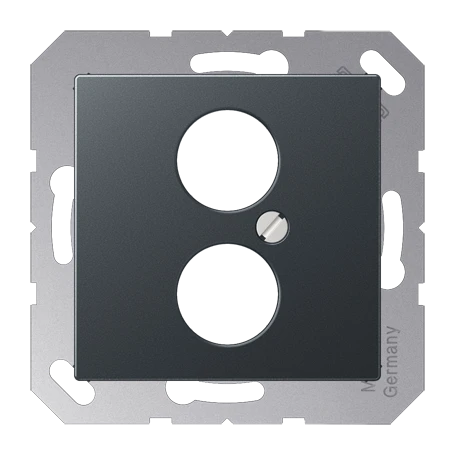 Afdekking, voor 2 ronde connector tot 18,5 mm Ø, antraciet mat