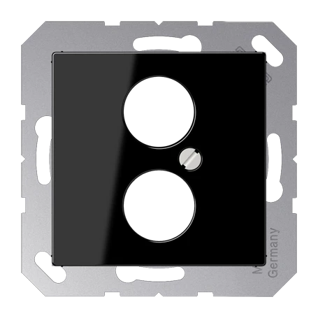 Afdekking, voor 2 ronde connector tot 18,5 mm Ø, zwart
