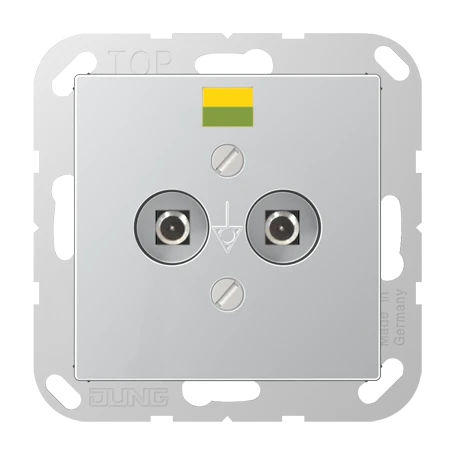 Potential equalisation socket, screw terminals, duroplastic lacquered, aluminium