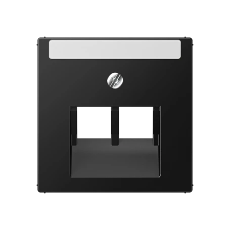 Centre plate for IAE/UAE sockets, 2 x 8-pole, matt graphite black