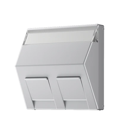 Centre plate for mounting adapter 30°, 2-gang, aluminium