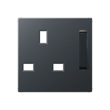 Centre plate for socket insert 571 G-KO, thermoplastic lacquered, matt anthracite