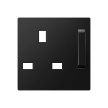 Centre plate for socket insert 571 G-KO, thermoplastic lacquered, matt graphite black 