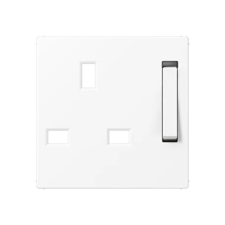 Centre plate for socket insert 571 G-KO, thermoplastic lacquered, matt snow white