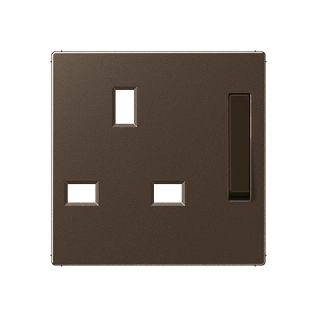 Centre plate for socket insert 571 G, thermoplastic lacquered, mocha