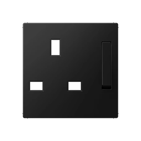 Centre plate for socket insert 571 G, thermoplastic lacquered, matt graphite black 
