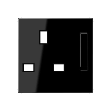 Centre plate for socket insert 571 G, thermoplastic, black