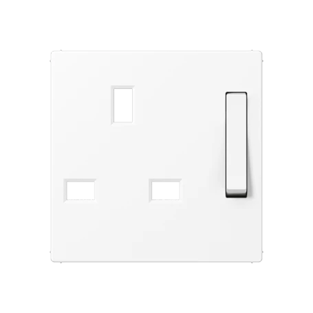 Centre plate for socket insert 571 G, thermoplastic lacquered, matt snow white