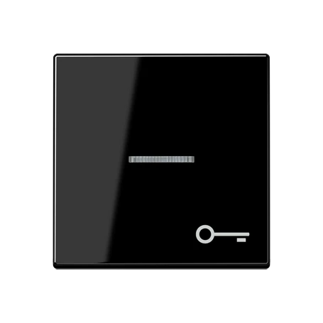 Wippe 1fach, Symbol Tür, mit Lichtleiter, Thermoplast, schwarz