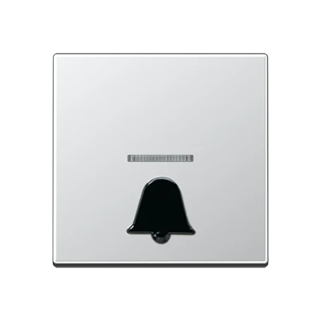 Rocker, with tactile symbol "bell", with lens, aluminium