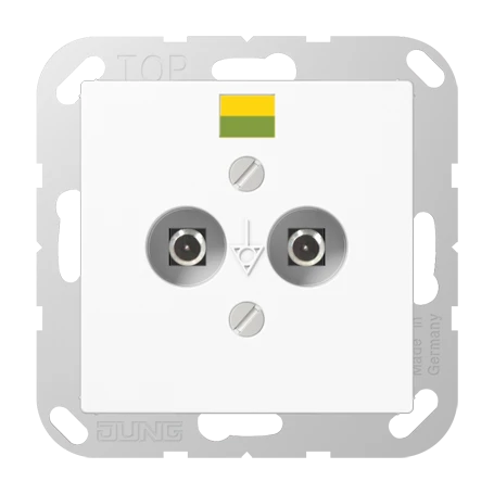 Potentiaal aardingscontactdoos, duroplast antibacterieel, alpine wit