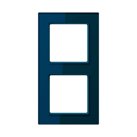 Glass frame 2-gang, night blue