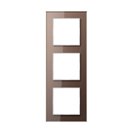 Glass frame 3-gang, mocha