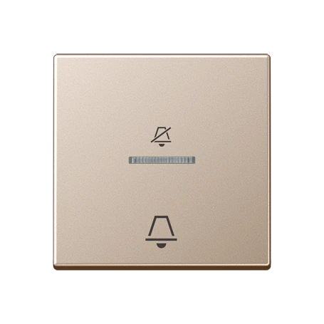Hotelwippe, Außenstelle 1fach, Symbole "do not disturb" (DND) und Klingel, mit Lichtleiter, champagner