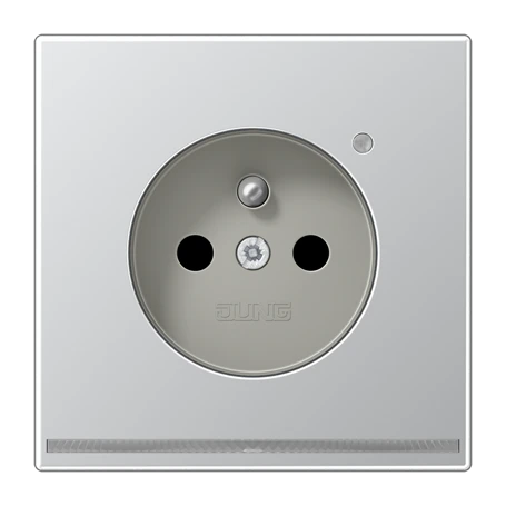Prise, système français et belge avec signalisation LED éclairage d’orientation LED , Safety Plus, thermoplastique laqué, Aluminium