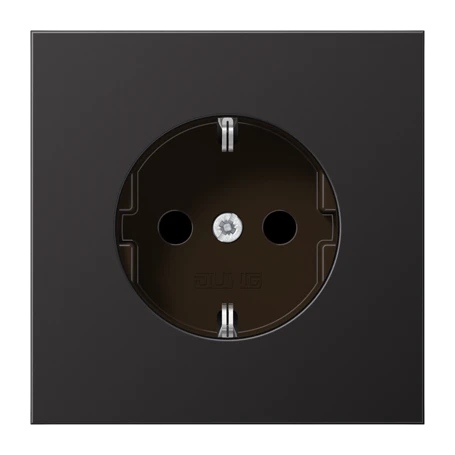 SCHUKO® socket, Safety Plus, aluminium laquered, dark (aluminium lacquered)