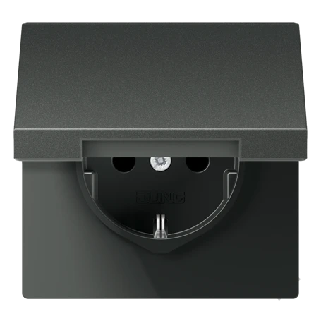 SCHUKO® socket, aluminium laquered, anthracite