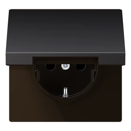 SCHUKO® socket, aluminium laquered, dark (aluminium lacquered)