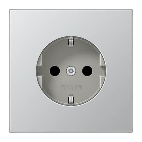SCHUKO® socket, screw terminals, aluminium