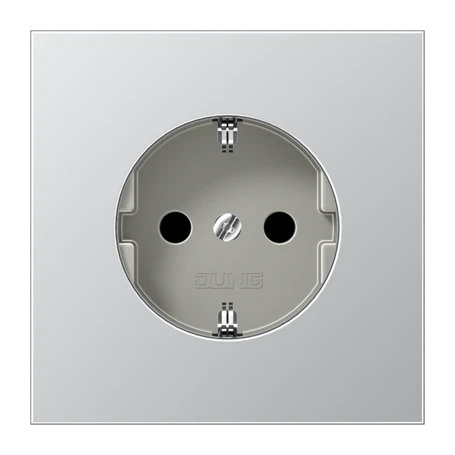 SCHUKO® socket, screw terminals, Safety Plus, aluminium