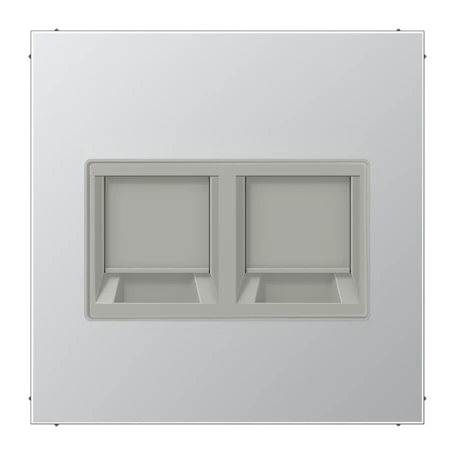 Afdekking (klikbevestiging) voor modular jack, 2-voudig, Avaya, Aluminium